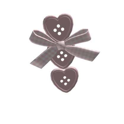 Pink Heart Button Ribbon Hair Clip Roblox item