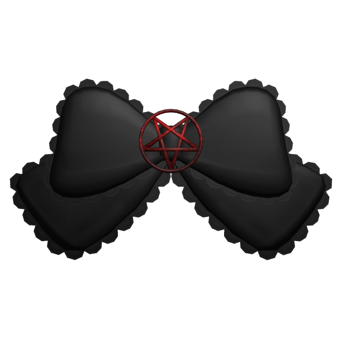 ⛧ ꒰ cute pentagram hair bow┊black and red ♡ ꒱