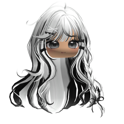 Shoujo Girl Braids w/ Bow Clips (White&Black) Roblox item