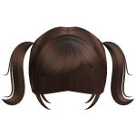 Cute Pigtails with Bangs (Brunette)