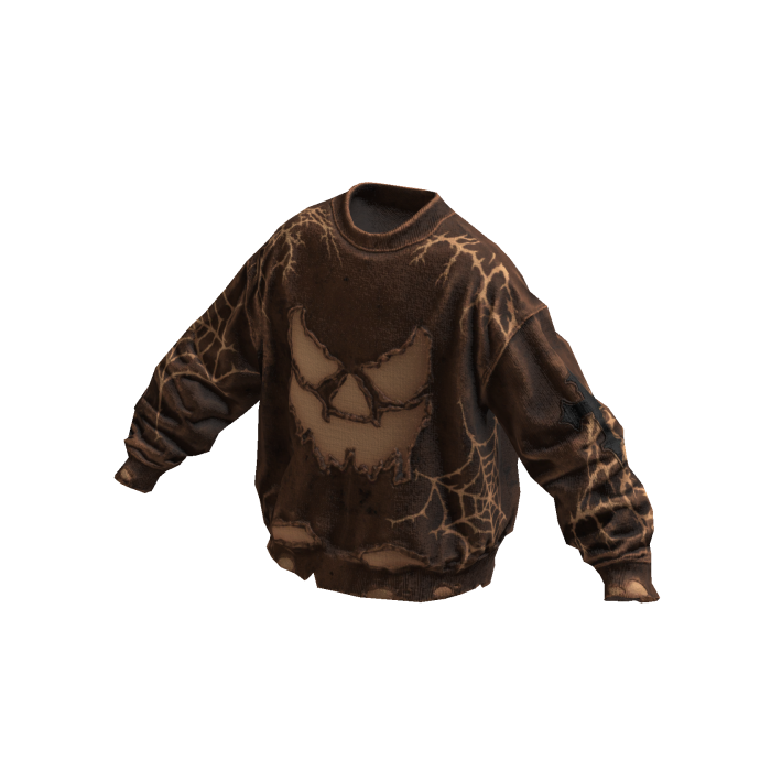Halloween Pumpkin Face Sweater (Brown)