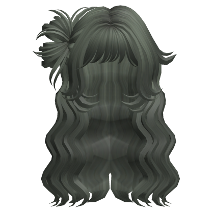 Cute Wavy Messy Side Bun (Dark Green) Roblox item