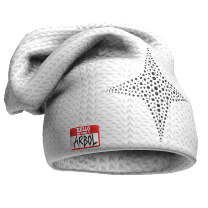 M11! - Oversized White Beanie Diamond Star