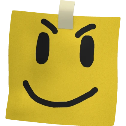 Evil Smile Sticky Note Face | Roblox Item - Rolimon's