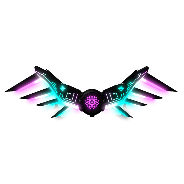 Cyberpunk Glowing Neon Wings (Y2K / Sci-Fi / Techw