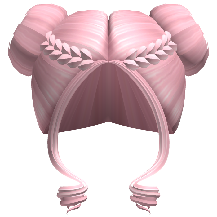 -',ৎ Braids to High Buns with Bangs in Pink
