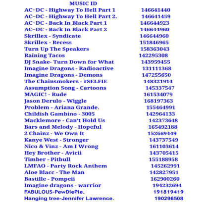 music codes 2.0 Roblox decal