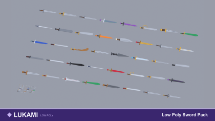 Low Poly Sword Pack Katana Medieval Fantasy preview 1