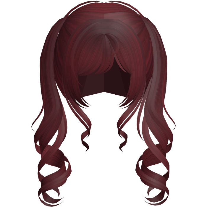 ♡ angelic jirai kei curly pigtails dark red