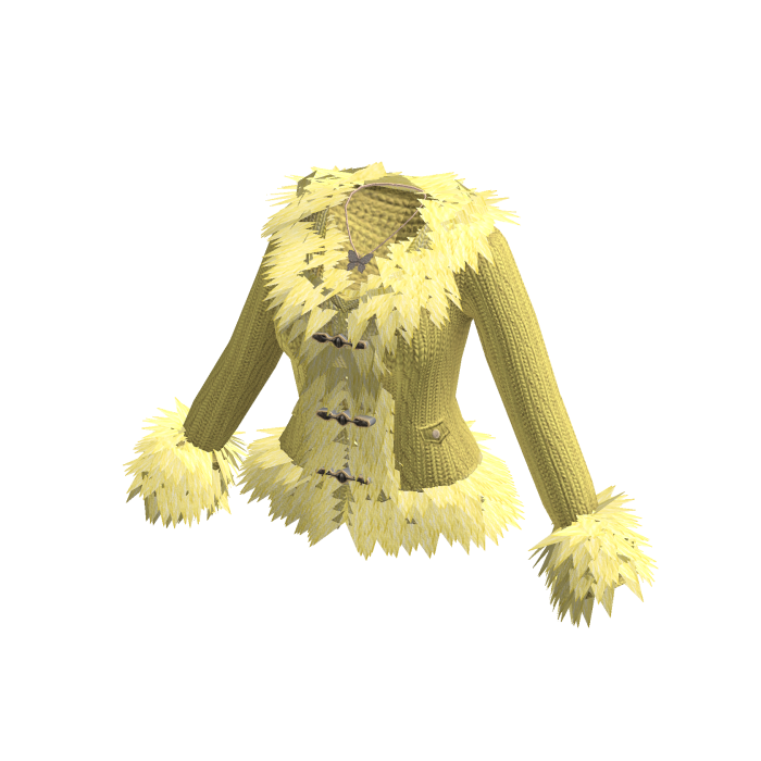 Fitted Jacket with Fluffy Trim (Yellow)