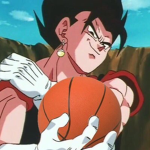 vegito looking at ball