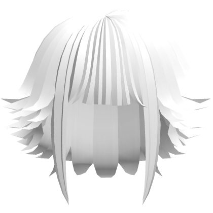 kawaii messy bob hair with tufts in white