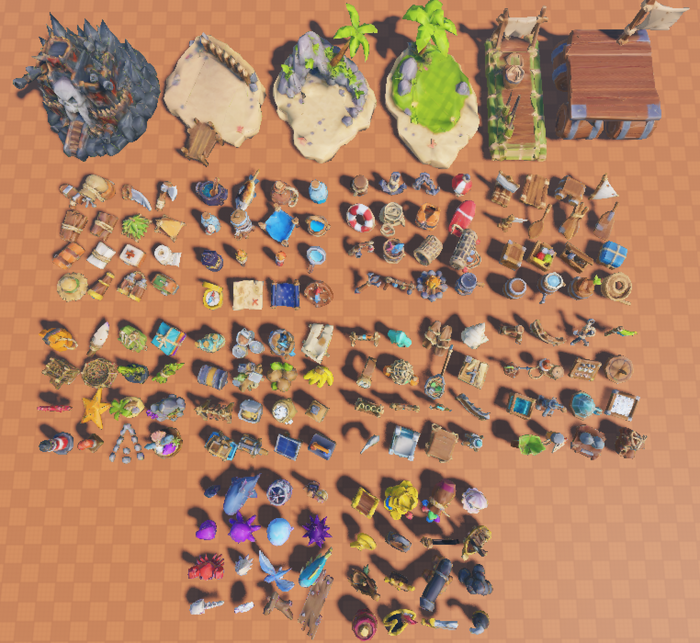 166 Low Poly Raft Survival Models preview 1