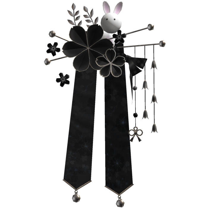 Black & Silver Sakura Japanese Flower Hairclip