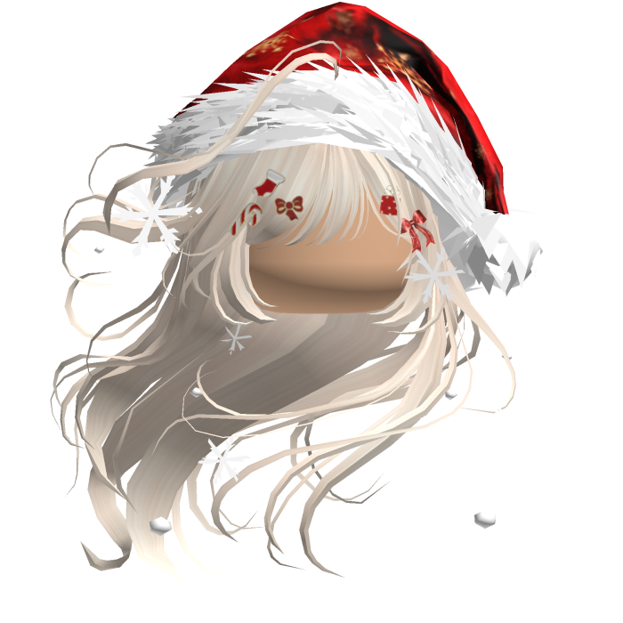 Windy Anime Hair w/Santa Hat (Yellow)