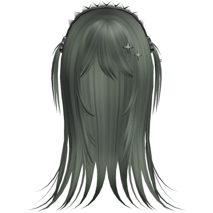 Vampire Goth Wispy Long Hair Green  Roblox item