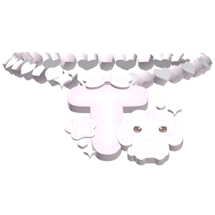 cute beaded bunny initial T necklace 3.0