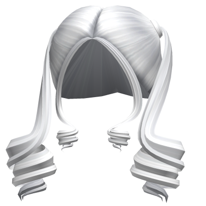 -',ৎ Preppy School Curly Pigtails in White