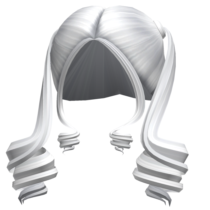 -',ৎ Preppy School Curly Pigtails in White