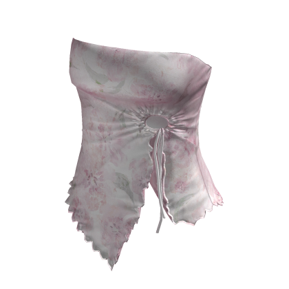 🍀Summer Drawstring Tube Top (Pink Flower)