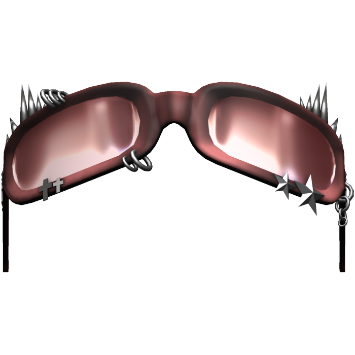 (raised) red spiky emo y2k glasses