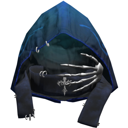 Blue Emo Skeleton Cross Grunge Gothic Hood