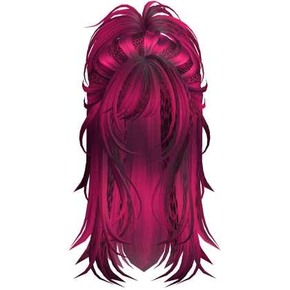 Wolfcut Spikey Half Up Pink Cheetah