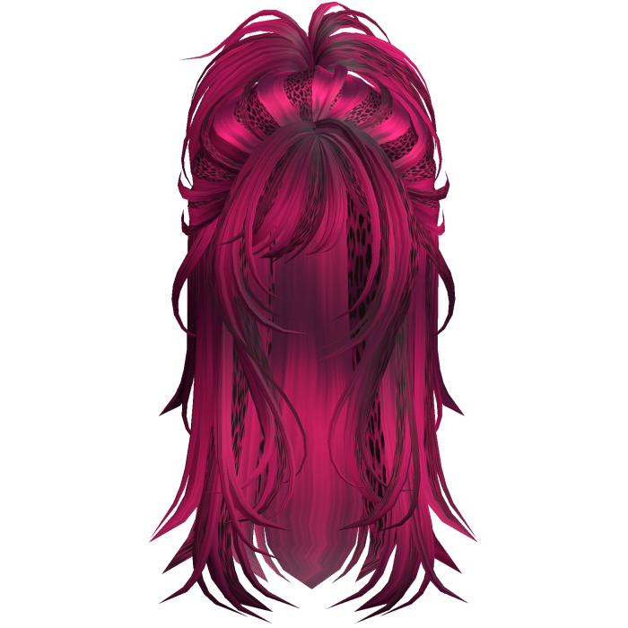 Wolfcut Spikey Half Up Pink Cheetah