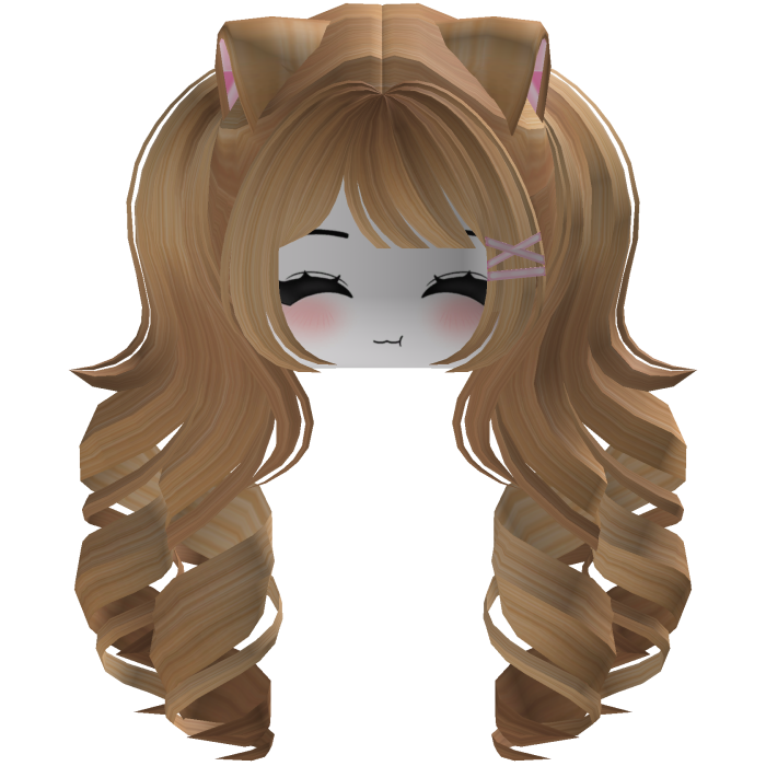 Cute hair emo Y2K cat-ear braids (brown)