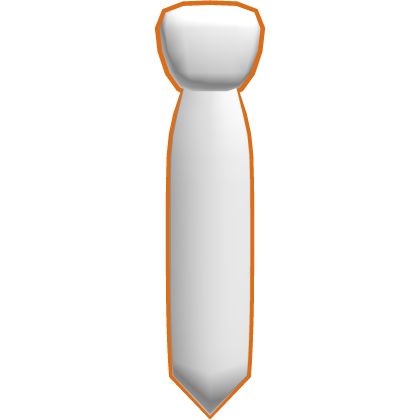 White Tie with Orange Cartoony Outline Roblox item