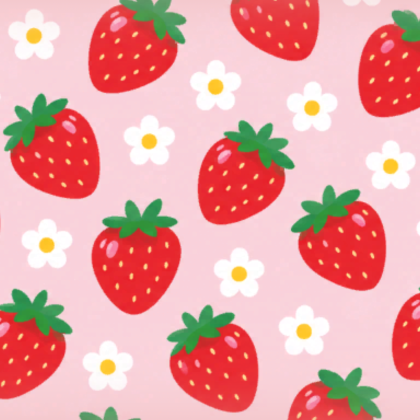 Cute Strawberry Flower Pink Kawaii Soft Background