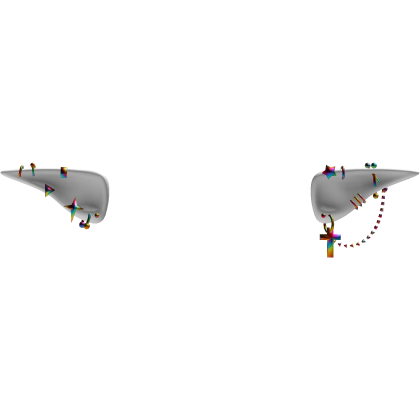 White Emo Elf Ears /w Rainbow Piercings Roblox item