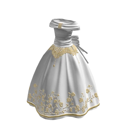white rose gold dress ♾️ & cute | Roblox Item Bold