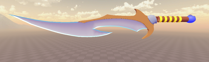 Low Poly Azure Fantasy Sword preview 1
