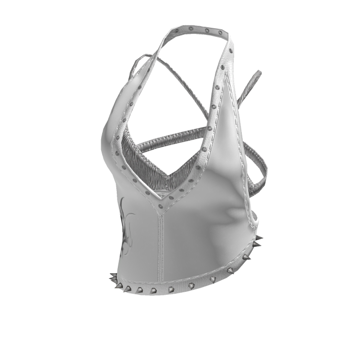 Gothic Punk Studded Halter Top white[MAX]