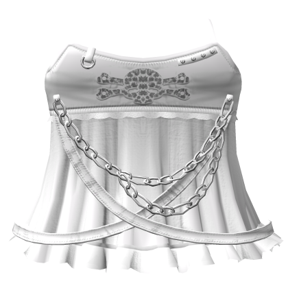 white gothic skull cute ruffled dress w chains Roblox item