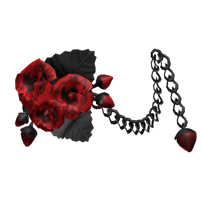 3.0 Red & Black Emo Goth Rose Flower Waist Chain