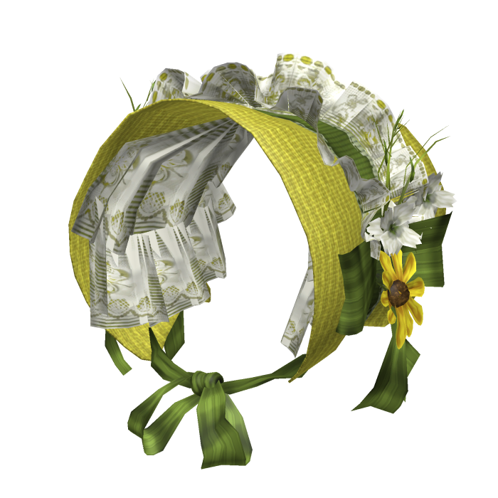 Girls Vintage Smocked Sunflower Bonnet Ribbon
