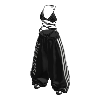 Black Bandana Y2K Wide baggy pants set | Roblox Item - Rolimon's