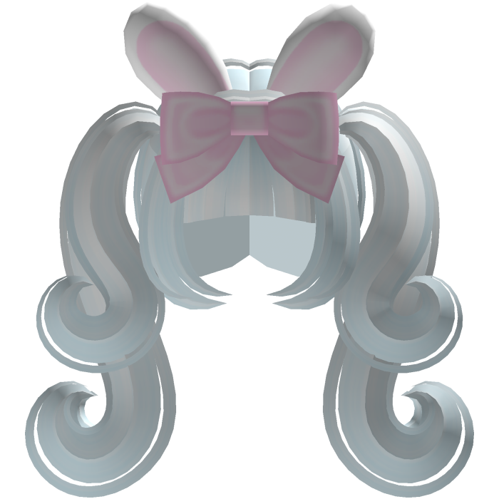 double blue bunny ear pigtails with bow