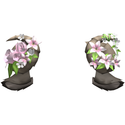 Pink Goat Sheep Flowery Brown Horns w Ears Roblox item
