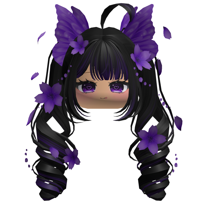 Mystical Sakura Petal Pigtails (Black)
