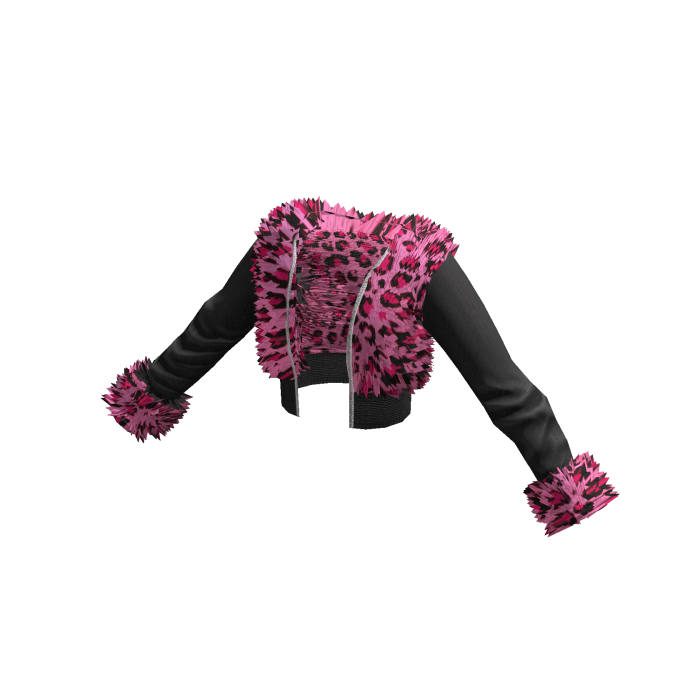 Hot Pink & Black Cheetah Gyaru Fur Jacket • DD22