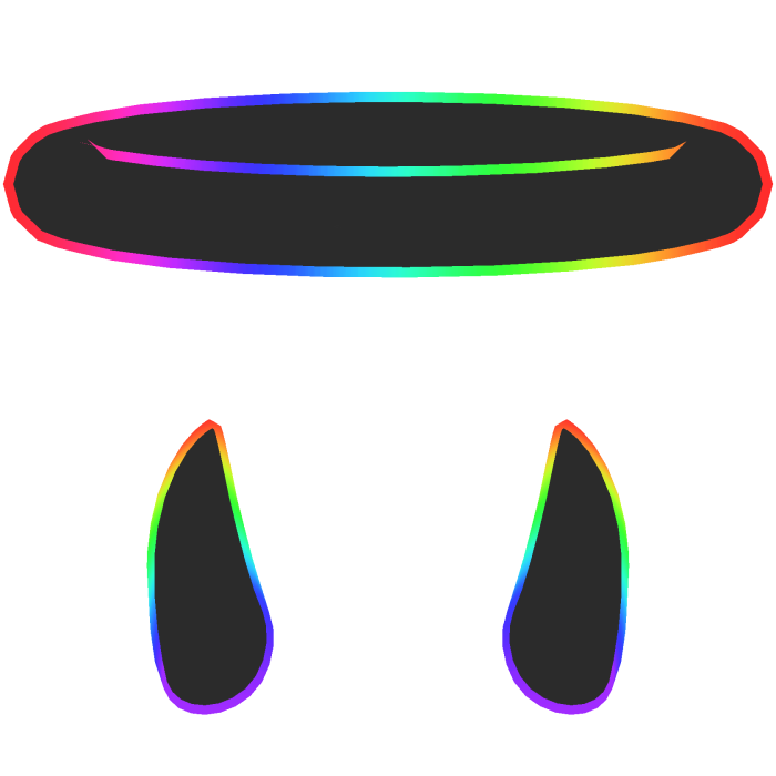 Cartoony Horns and Halo Rainbow