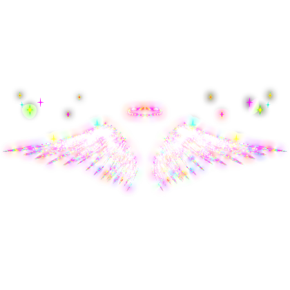 Glowing Glitter Sparkle Wings w/ Halo - Rainbow