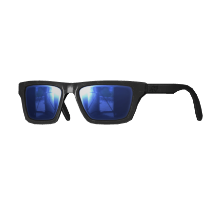 Blue Y2K Tinted Rectangle Shades Glasses