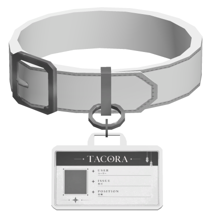 Cute White ID card Choker / Collar 3.0