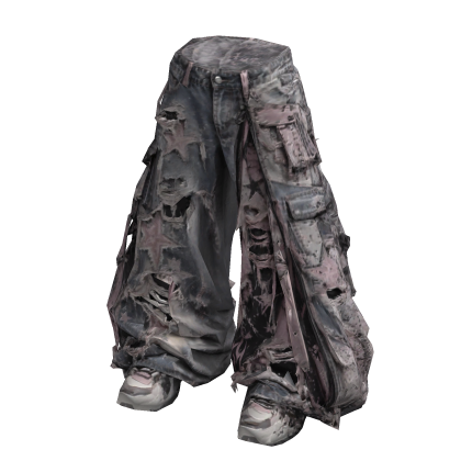 ORNA | Y2K Star Cargo Flare Pants Distressed UGC