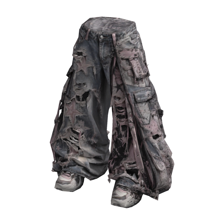ORNA | Y2K Star Cargo Flare Pants Distressed UGC