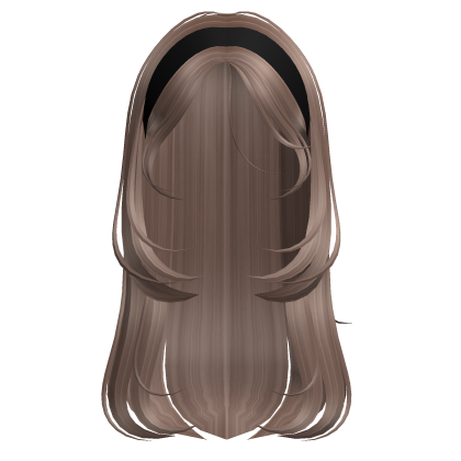 Tea Brown Hair with Side Bangs Headband